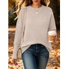 image:imageANRABESS Women Fall Oversized Long Batwing Sleeve Ribbed Sweaters  2026 Fall Fashion Outfits Crew Neck Slit Side Pullover TopCasual Winter Layering Clothing Work Travel amp Everyday WearAlmond