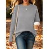 image:imageANRABESS Women Fall Oversized Long Batwing Sleeve Ribbed Sweaters  2026 Fall Fashion Outfits Crew Neck Slit Side Pullover TopCasual Winter Layering Clothing Work Travel amp Everyday WearGray