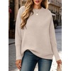 image:imageANRABESS Women Fall Oversized Long Batwing Sleeve Ribbed Sweaters  2026 Fall Fashion Outfits Crew Neck Slit Side Pullover TopCasual Winter Layering Clothing Work Travel amp Everyday WearAlmond