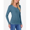 image:imageANRABESS Women Long Sleeve Ribbed Fitted Sweaters Top  Soft Fleece Knitted Lightweight Slim V Neck Shirts Casual Fall Outfits Going Out Work Office Tops Winter Layer ClothesTeal