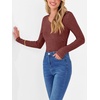 image:imageANRABESS Women Long Sleeve Ribbed Fitted Sweaters Top  Soft Fleece Knitted Lightweight Slim V Neck Shirts Casual Fall Outfits Going Out Work Office Tops Winter Layer ClothesRust Orange