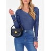 image:imageANRABESS Women Long Sleeve Ribbed Fitted Sweaters Top  Soft Fleece Knitted Lightweight Slim V Neck Shirts Casual Fall Outfits Going Out Work Office Tops Winter Layer ClothesDark Blue