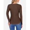 image:imageANRABESS Women Long Sleeve Ribbed Fitted Sweaters Top  Soft Fleece Knitted Lightweight Slim V Neck Shirts Casual Fall Outfits Going Out Work Office Tops Winter Layer ClothesBrown