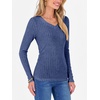 image:imageANRABESS Women Long Sleeve Ribbed Fitted Sweaters Top  Soft Fleece Knitted Lightweight Slim V Neck Shirts Casual Fall Outfits Going Out Work Office Tops Winter Layer ClothesDark Blue