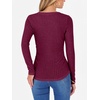 image:imageANRABESS Women Long Sleeve Ribbed Fitted Sweaters Top  Soft Fleece Knitted Lightweight Slim V Neck Shirts Casual Fall Outfits Going Out Work Office Tops Winter Layer ClothesBurgundy