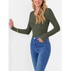 image:imageANRABESS Women Long Sleeve Ribbed Fitted Sweaters Top  Soft Fleece Knitted Lightweight Slim V Neck Shirts Casual Fall Outfits Going Out Work Office Tops Winter Layer ClothesDeep Green