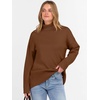 image:imageANRABESS Women Turtleneck Oversized Long Sleeve Knit Sweater  Soft Chunky Loose Fit High Low Hem Pullover Sweaters Casual Work Office Going Out Travel Fall OutfitsWarm Winter ClothesDeep Caramel