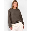 image:imageANRABESS Womens Cropped Crewneck Long Sleeve Pullover Sweaters  Fall Lightweight Business Casual Shirts Soft Ribbed Hem Rolled Cuffs Knit Tops Daily Office Work Winter Layer ClothesTaupe