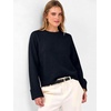 image:imageANRABESS Womens Cropped Crewneck Long Sleeve Pullover Sweaters  Fall Lightweight Business Casual Shirts Soft Ribbed Hem Rolled Cuffs Knit Tops Daily Office Work Winter Layer ClothesNavy Blue