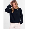 image:imageANRABESS Womens Cropped Crewneck Long Sleeve Pullover Sweaters  Fall Lightweight Business Casual Shirts Soft Ribbed Hem Rolled Cuffs Knit Tops Daily Office Work Winter Layer ClothesNavy Blue