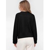 image:imageANRABESS Womens Cropped Crewneck Long Sleeve Pullover Sweaters  Fall Lightweight Business Casual Shirts Soft Ribbed Hem Rolled Cuffs Knit Tops Daily Office Work Winter Layer ClothesBlack
