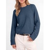 image:imageANRABESS Womens Cropped Crewneck Long Sleeve Pullover Sweaters  Fall Lightweight Business Casual Shirts Soft Ribbed Hem Rolled Cuffs Knit Tops Daily Office Work Winter Layer ClothesBlue