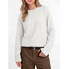 image:imageANRABESS Womens Cropped Crewneck Long Sleeve Pullover Sweaters  Fall Lightweight Business Casual Shirts Soft Ribbed Hem Rolled Cuffs Knit Tops Daily Office Work Winter Layer ClothesWhite