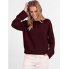 image:imageANRABESS Womens Cropped Crewneck Long Sleeve Pullover Sweaters  Fall Lightweight Business Casual Shirts Soft Ribbed Hem Rolled Cuffs Knit Tops Daily Office Work Winter Layer ClothesDrak Red