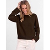 image:imageANRABESS Womens Cropped Crewneck Long Sleeve Pullover Sweaters  Fall Lightweight Business Casual Shirts Soft Ribbed Hem Rolled Cuffs Knit Tops Daily Office Work Winter Layer ClothesCoffee