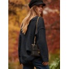 image:imageANRABESS Womens Fall Fashion Oversized Scoop V Neck Batwing Sleeve Sweater  Off Shoulder Wear Long Sleeve Ribbed Hem Pullover Sweater Loose Slouchy Fit Chunky Knit Soft Warm Outfits Winter ClothingBlack