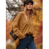 image:imageANRABESS Womens Fall Fashion Oversized Scoop V Neck Batwing Sleeve Sweater  Off Shoulder Wear Long Sleeve Ribbed Hem Pullover Sweater Loose Slouchy Fit Chunky Knit Soft Warm Outfits Winter ClothingCamel
