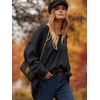 image:imageANRABESS Womens Fall Fashion Oversized Scoop V Neck Batwing Sleeve Sweater  Off Shoulder Wear Long Sleeve Ribbed Hem Pullover Sweater Loose Slouchy Fit Chunky Knit Soft Warm Outfits Winter ClothingBlack
