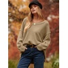 image:imageANRABESS Womens Fall Fashion Oversized Scoop V Neck Batwing Sleeve Sweater  Off Shoulder Wear Long Sleeve Ribbed Hem Pullover Sweater Loose Slouchy Fit Chunky Knit Soft Warm Outfits Winter ClothingBrown