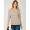 image:imageANRABESS Womens Fall Long Sleeve Argyle Knit Sweaters  Soft Ribbed Knit Crewneck Pullover Tops Comfort Winter Classic Layering Clothes 2026 Casual Everyday WearAlmond