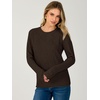 image:imageANRABESS Womens Fall Long Sleeve Argyle Knit Sweaters  Soft Ribbed Knit Crewneck Pullover Tops Comfort Winter Classic Layering Clothes 2026 Casual Everyday WearBrown