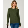 image:imageANRABESS Womens Fall Long Sleeve Argyle Knit Sweaters  Soft Ribbed Knit Crewneck Pullover Tops Comfort Winter Classic Layering Clothes 2026 Casual Everyday WearArmy Green