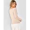 image:imageANRABESS Womens Fall Long Sleeve Boat Neck Lightweight Sweaters  Wool Blend Soft Knit Comfy Soft Slim Fit Pullover Top Business Casual Work Outfits Spring Winter ClothingParchment