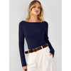 image:imageANRABESS Womens Fall Long Sleeve Boat Neck Lightweight Sweaters  Wool Blend Soft Knit Comfy Soft Slim Fit Pullover Top Business Casual Work Outfits Spring Winter ClothingNavy Blue