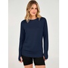 image:imageANRABESS Womens Fall Long Sleeve Lightweight Sweaters  Crew Neck Thumb Hole Pullover Tops Casual Loose Fit Going Out Travel AllDay Wear Spring Winter Layering ClothesIndigo