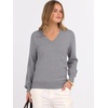 image:imageANRABESS Womens Fall Long Sleeve V Neck Light Sweaters  Lightweight Soft Basic Pullover TopsBusiness Casual Work OutfitsTravel Vacation All Day WearSpring Winter Layer ClothingGrey