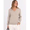 image:imageANRABESS Womens Fall Long Sleeve V Neck Light Sweaters  Lightweight Soft Basic Pullover TopsBusiness Casual Work OutfitsTravel Vacation All Day WearSpring Winter Layer ClothingAlmond