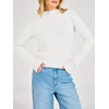 image:imageANRABESS Womens Long Sleeve Cropped Lightweight Sweaters  Mock Neck Business Casual Sweater Tops Soft Comfy RibbedBasic Pullover Work Office Daily Outfits Fall Winter ClothingCream White