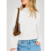 image:imageANRABESS Womens Long Sleeve Cropped Lightweight Sweaters  Mock Neck Business Casual Sweater Tops Soft Comfy RibbedBasic Pullover Work Office Daily Outfits Fall Winter ClothingCream White