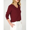 image:imageANRABESS Womens Long Sleeve Lightweight Fall Sweater  Business Casual Wool Blend Sweater TopsV Neck Soft Cozy Pullover Elegant Work Office Basic Wear Winter Spring ClothesWine Red