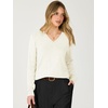 image:imageANRABESS Womens Long Sleeve Lightweight Fall Sweater  Business Casual Wool Blend Sweater TopsV Neck Soft Cozy Pullover Elegant Work Office Basic Wear Winter Spring ClothesCream White