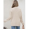 image:imageANRABESS Womens Mock Neck Cable Knit Sweaters  Oversized Long Sleeve Turtle Neck Tunic Sweater Soft Comfort Breathable 2026 Fall Winter Daily Wear ClothesBeige