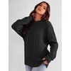 image:imageANRABESS Womens Oversized Cable Knit Fall Pullover Sweaters  Long Sleeve Crewneck Casual Chunky Tops Quiet Luxury Style Easy Layering Piece 2026 Winter Fashion Holiday OutfitsBlack