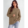 image:imageANRABESS Womens Oversized Cable Knit Fall Pullover Sweaters  Long Sleeve Crewneck Casual Chunky Tops Quiet Luxury Style Easy Layering Piece 2026 Winter Fashion Holiday OutfitsKhaki Brown