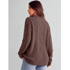 image:imageANRABESS Womens Oversized Cable Knit Fall Pullover Sweaters  Long Sleeve Crewneck Casual Chunky Tops Quiet Luxury Style Easy Layering Piece 2026 Winter Fashion Holiday OutfitsRed Brown