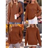 image:imageANRABESS Womens Oversized Cable Knit Fall Pullover Sweaters  Long Sleeve Crewneck Casual Chunky Tops Quiet Luxury Style Easy Layering Piece 2026 Winter Fashion Holiday OutfitsRust Orange