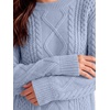 image:imageANRABESS Womens Oversized Cable Knit Fall Pullover Sweaters  Long Sleeve Crewneck Casual Chunky Tops Quiet Luxury Style Easy Layering Piece 2026 Winter Fashion Holiday OutfitsGrey Blue