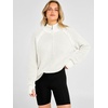 image:imageANRABESS Womens Sweaters Fall Waffle Knit Quarter Zip Pullover Top  Long Sleeve Oversized Collared Thumb Hole Shirts Soft Cozy Warm Work Business Casual OutfitsTravel Vacation Winter ClothesCream White