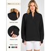 image:imageANRABESS Womens Sweaters Fall Waffle Knit Quarter Zip Pullover Top  Long Sleeve Oversized Collared Thumb Hole Shirts Soft Cozy Warm Work Business Casual OutfitsTravel Vacation Winter ClothesBlack