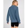 image:imageANRABESS Womens Sweaters Fall Waffle Knit Quarter Zip Pullover Top  Long Sleeve Oversized Collared Thumb Hole Shirts Soft Cozy Warm Work Business Casual OutfitsTravel Vacation Winter ClothesSlate Blue