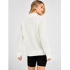 image:imageANRABESS Womens Sweaters Fall Waffle Knit Quarter Zip Pullover Top  Long Sleeve Oversized Collared Thumb Hole Shirts Soft Cozy Warm Work Business Casual OutfitsTravel Vacation Winter ClothesCream White