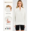 image:imageANRABESS Womens Sweaters Fall Waffle Knit Quarter Zip Pullover Top  Long Sleeve Oversized Collared Thumb Hole Shirts Soft Cozy Warm Work Business Casual OutfitsTravel Vacation Winter ClothesCream White