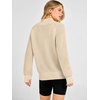 image:imageANRABESS Womens Sweaters Fall Waffle Knit Quarter Zip Pullover Top  Long Sleeve Oversized Collared Thumb Hole Shirts Soft Cozy Warm Work Business Casual OutfitsTravel Vacation Winter ClothesBeige