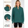 image:imageANRABESS Womens Sweaters Fall Waffle Knit Quarter Zip Pullover Top  Long Sleeve Oversized Collared Thumb Hole Shirts Soft Cozy Warm Work Business Casual OutfitsTravel Vacation Winter ClothesDark Green