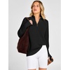 image:imageANRABESS Womens Sweaters Fall Waffle Knit Quarter Zip Pullover Top  Long Sleeve Oversized Collared Thumb Hole Shirts Soft Cozy Warm Work Business Casual OutfitsTravel Vacation Winter ClothesBlack