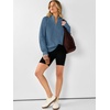 image:imageANRABESS Womens Sweaters Fall Waffle Knit Quarter Zip Pullover Top  Long Sleeve Oversized Collared Thumb Hole Shirts Soft Cozy Warm Work Business Casual OutfitsTravel Vacation Winter ClothesSlate Blue